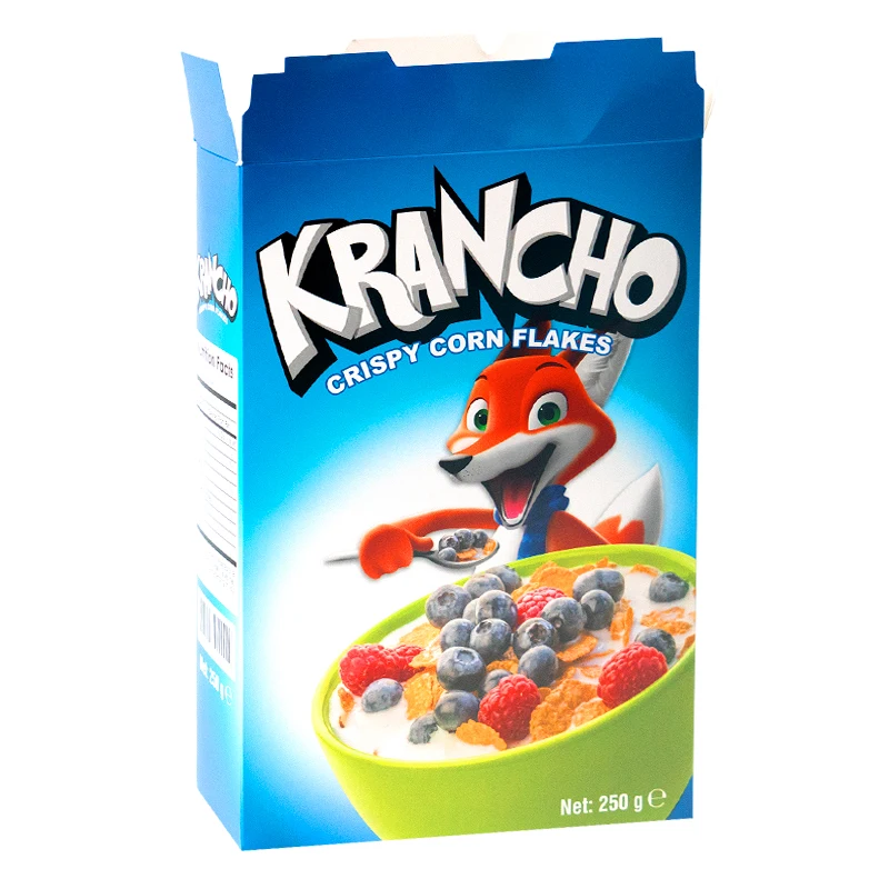 Low moq custom printed oatmeal package rectangle carton cereal crispy corn flakes paper packaging boxes