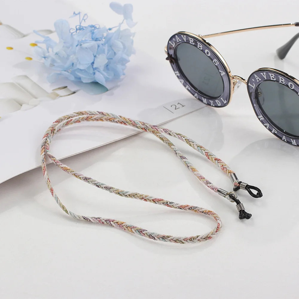 Retro Glasses String Holder Chain Leather Eyeglass Lanyards Straps Cords for Men Handmade Braided Chains Around Neck Cord Strap