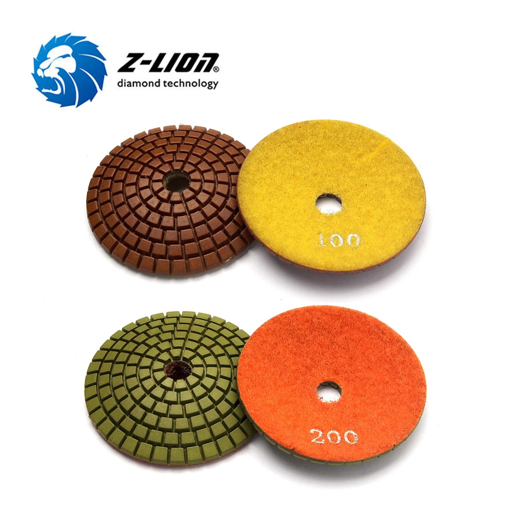 Z Lion 100mm convex diamond polishing pad for stone