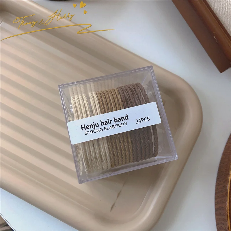 Tracy & Herry 50 Pcs High Elastic Rubber Band Hair Holder Pony Tail Candy Color Ornaments Girl Hair Bands Elastic