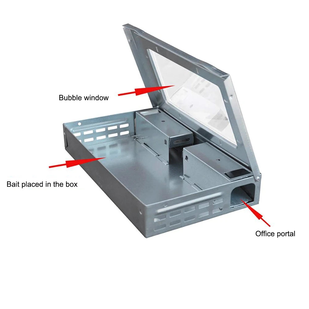 20 PCS/LOT Catching Deratization Poisonous Rats Box Stainless Steel Bait Station Mousetrap