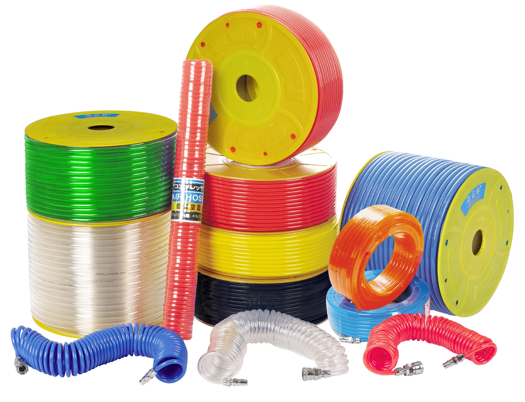 15M Air Intake Pipe Portable Inflatable Pneumatic Fittings PU spring trachea with connector