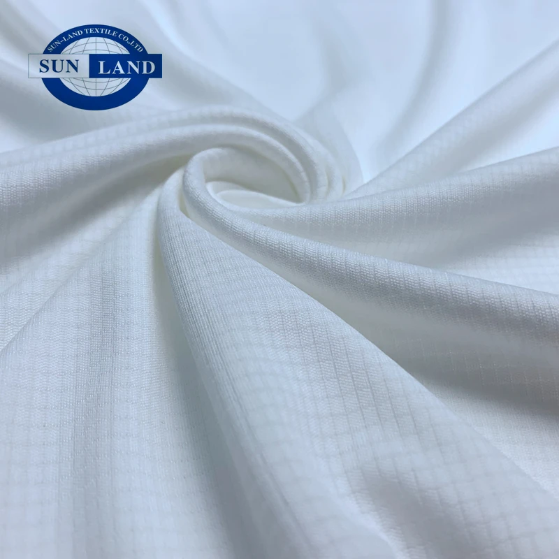 Lightweight Weft Knitted 100% Polyester Mesh Half-Shine Mini Waffle Fabric for Sportswear Garment