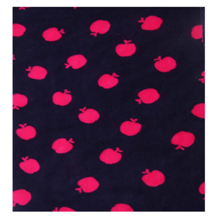 
Custom small apple pattern printed coral fleece for blanket 