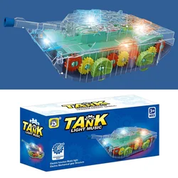 Good selling Transparency Colorful Music And Lighting Electric Universal Tank Car Toy for kids