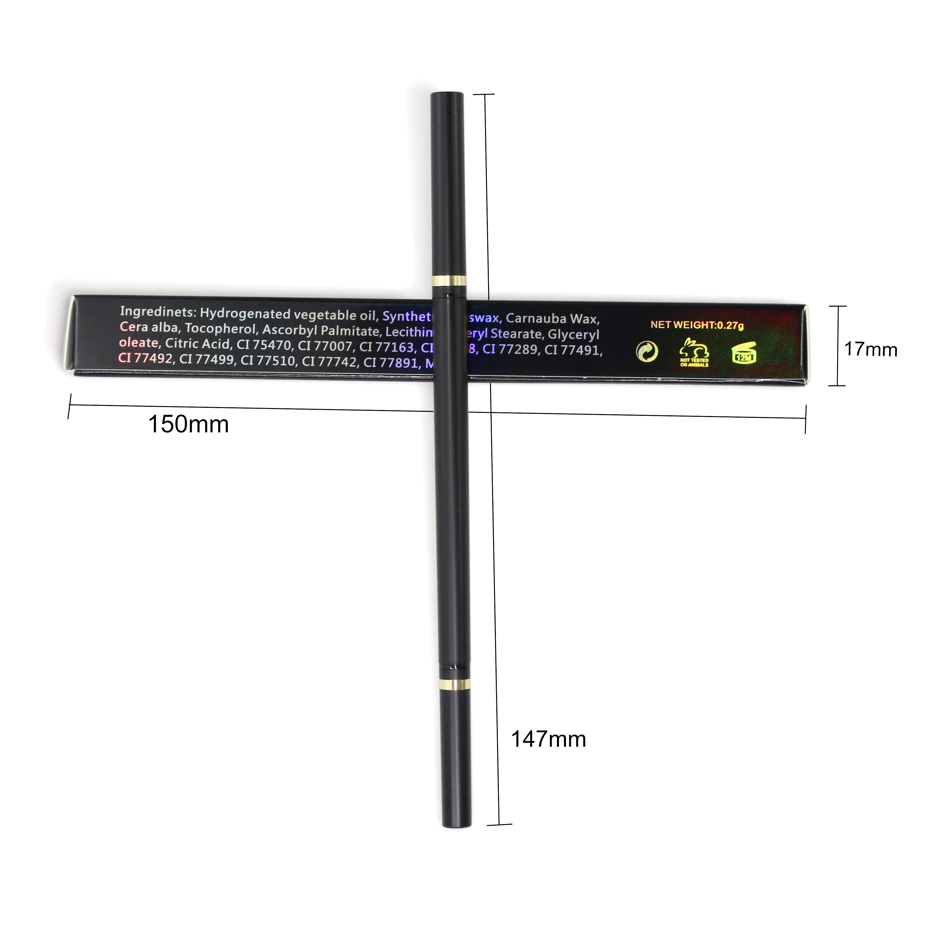 OEM factory production Private Label Makeup Automatic Super Thin Waterproof Eyebrow Pencil With Eye Brow Brush