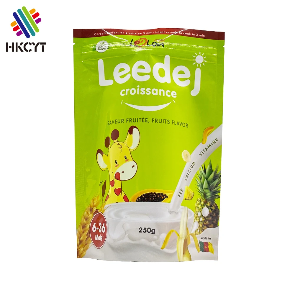 Packaging Custom Doypack Aluminum Foil Zip Lock Pouch 250g 500g Milk Powder Bag Stand Up Pouch