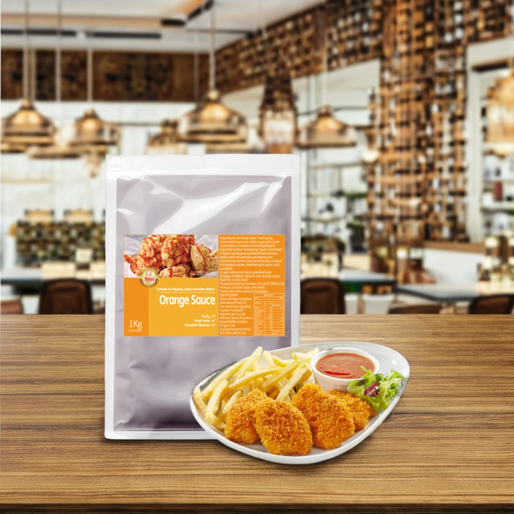 Healthy Fat-free Dipping sauce Low-calorie Orange Fruity Condiment Sauce for Chicken Salads Meat