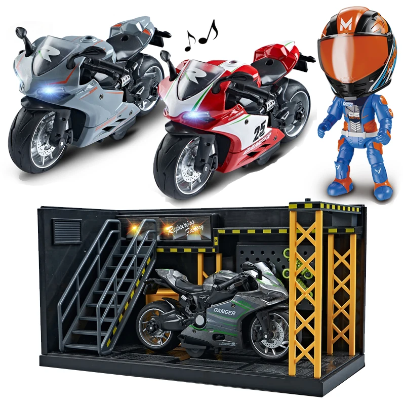 Имитация DIY сцены ремонтный цех Сборная модель хранение металлической парковки игрушки