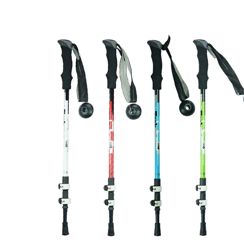Large wholesale outdoor sturdy trekking retractable multifunctional trekking walking stick