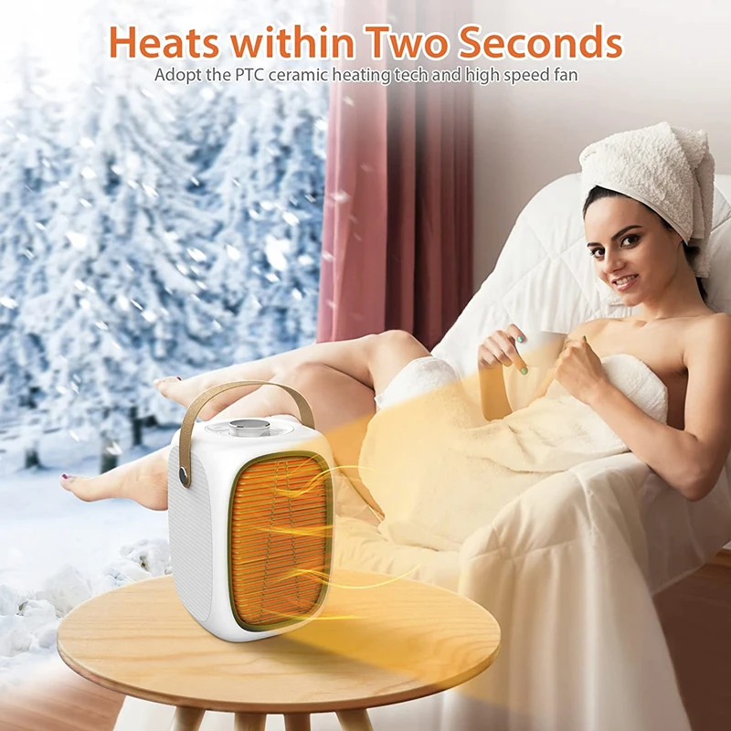 New Model 1000w Mute Desktop 2S Fast Heating Fan Living Room Portable PTC Ceramic Fan Heater