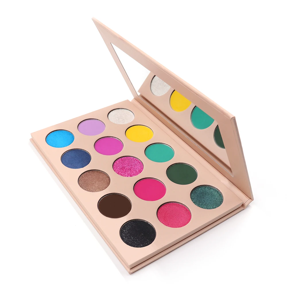 High quality cosmetics wholesale makeup highly pigmented waterproof matte shimmer 15 color eyeshadow palette