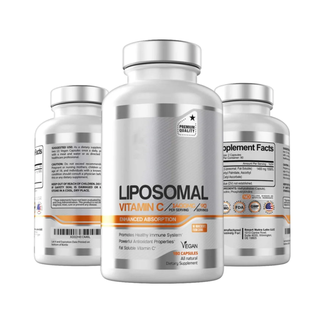 
Liposomal Vitamin C Vegan Capsules Fat Soluble High Absorption VIT C- Supports Healthy Immune System & Collagen Booster 