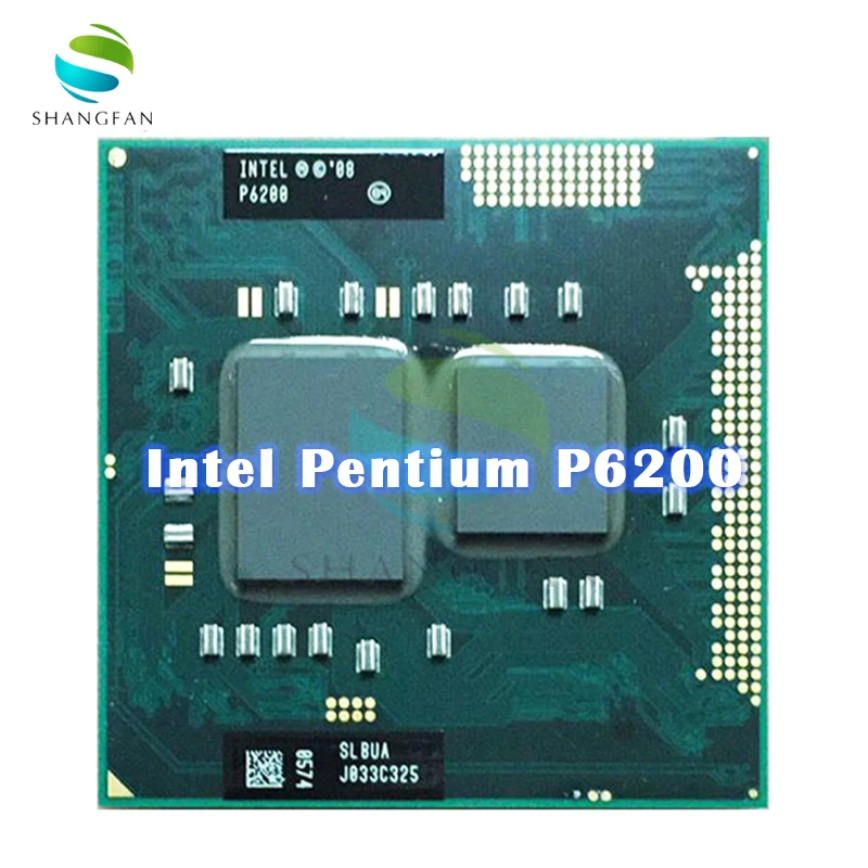 Двухъядерный процессор для Intel Pentium P6200 SLBUA, 2,1 ГГц, 3 Мб, 35 Вт, Разъем G1 / rPGA988A