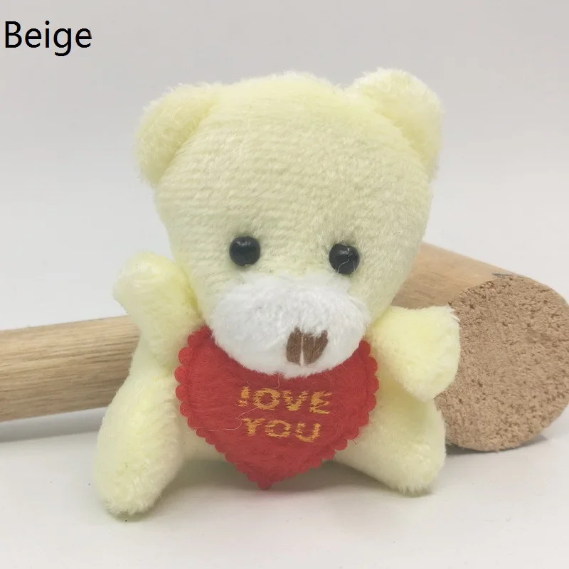 cheap price 6CM small plush teddy bear with read heart cute valentine stuffed teddy bear plush toy
