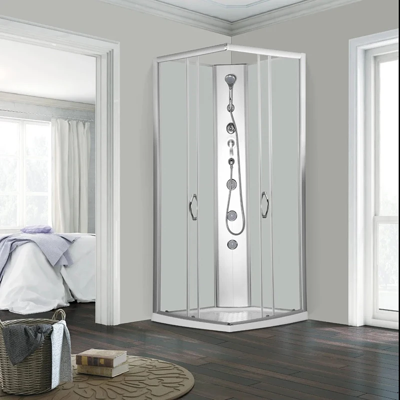 Glass Bathroom Models in One Shower Cabin Cubicles China Basic Complete Enclosed All White Square Sliding Door Contemporary ABS