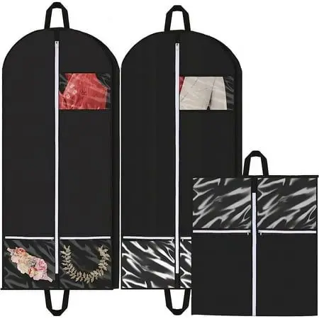 dustproof waterproof dress hanging garment bag suit dust cover,  PEVA transparent garment bags With PVC Window/