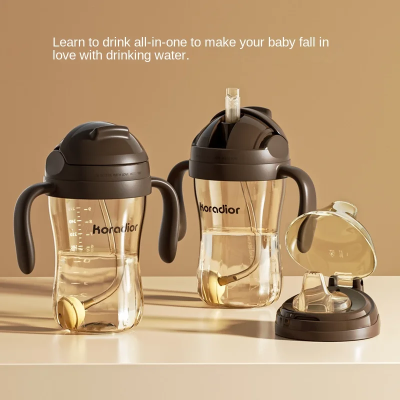 2023 Portable PP Baby Feeding Bottle Newborn Drinking Water Bottle Mamadeira with Handles for Toddler