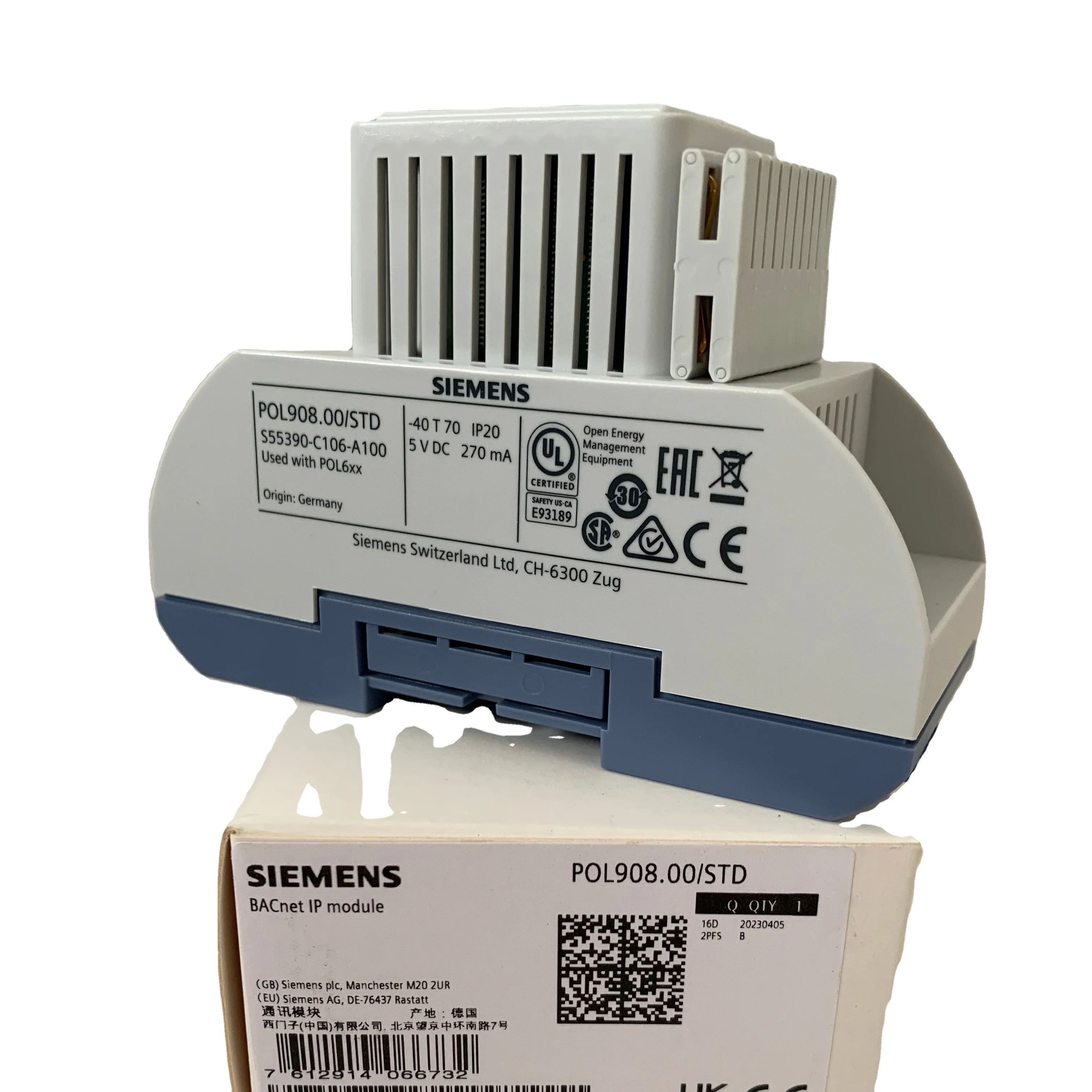 Siemens POL908.00/STD Climatix POL908.00/STD Communication module; BACnet IP; BTL-approved on B-BC level