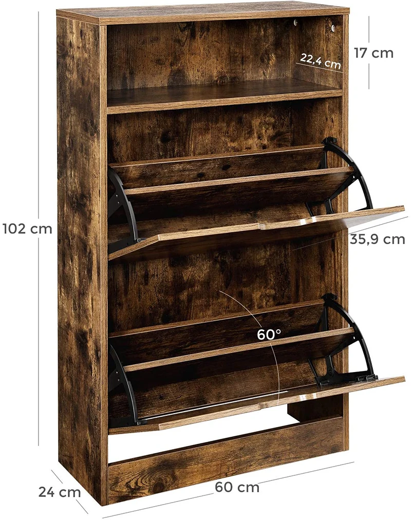Furniture Wood 600 mm Black Small Slim Slip Down Multi Shoes Display  Racks  Shelf Closed Shoe Rack  Cabinet for Enter
