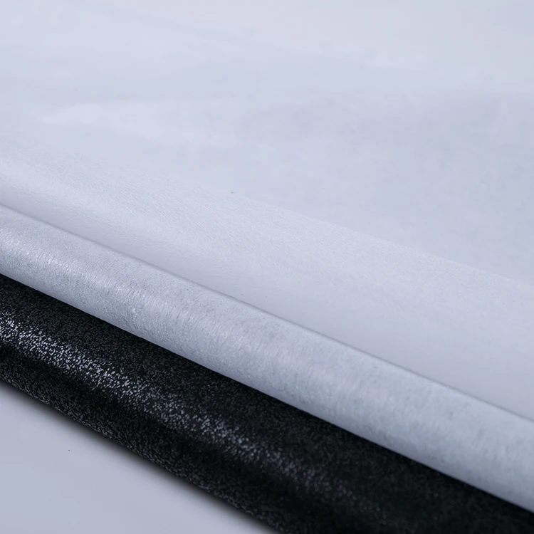 Clothing 100% polyester fusible interfacing roll gum stay 1025HF,1035HF,1040HF,1050HFcut away nonwoven interlining