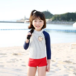 long sleeve two piece swimwear swimsuit for kids children swimwear girls
