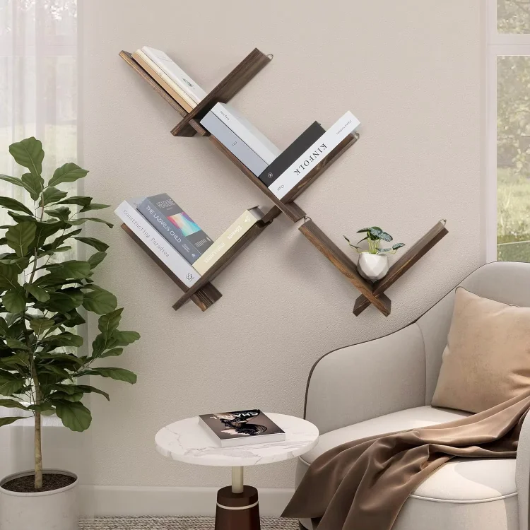 Adjustable Float Wood Floating Shelf Desktop Book Storage Organizer Shelves For Small Spaces Hanging Wall Mounted Shelves