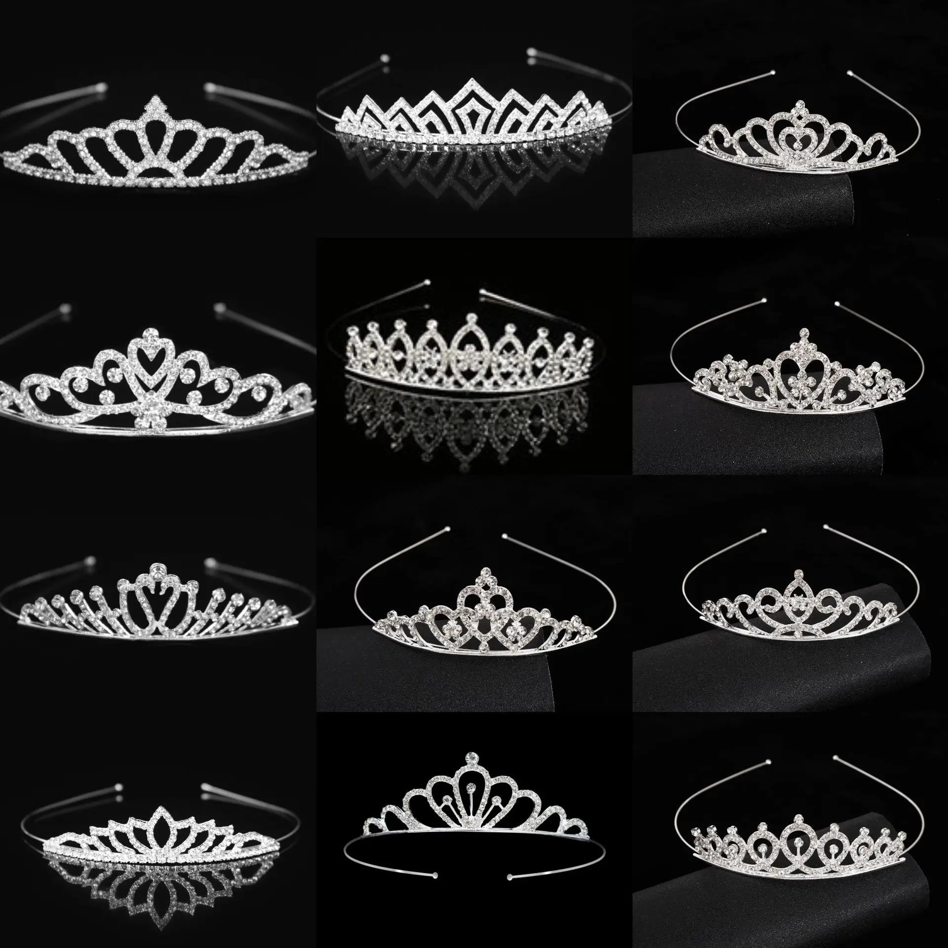 Popular Cheap Children Performance Crown 31 styles Girl Hair Hoop mini birthday gift tiara crown cake topper crown