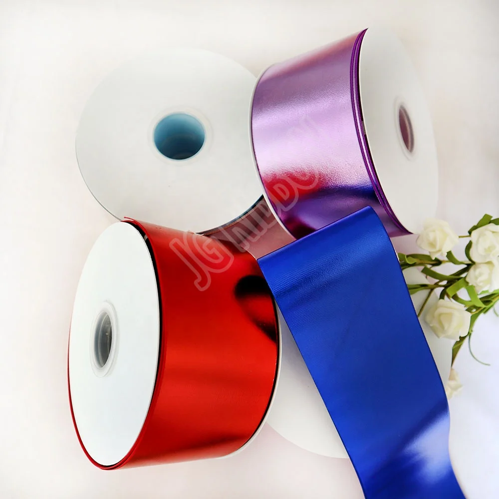 75mm azalea red foil hologram grosgrain ribbon for Head bows DIY decoration ribbon accept custom