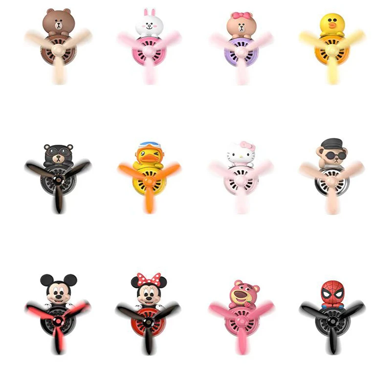 Car Air Fresheners Cartoon Pilot Airplane Automotive Air Outlet Fan Creative Car Perfume Decoration Car Fragrance Diffuser