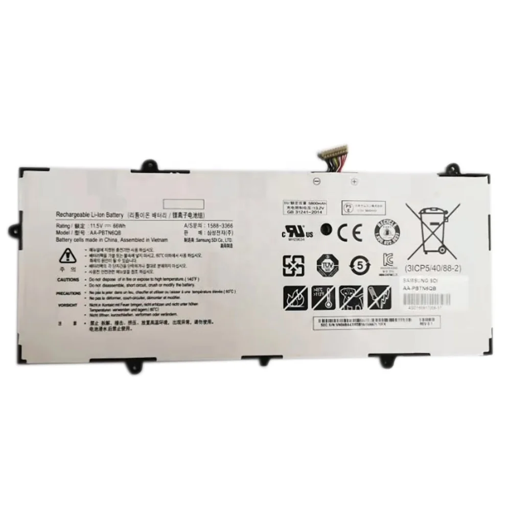 Высокое качество Натуральная AA-PBTN6QB батарея для Samsung NP900X5N 900X5N серии 11,5 V 66Wh Белый батарея для Samsung