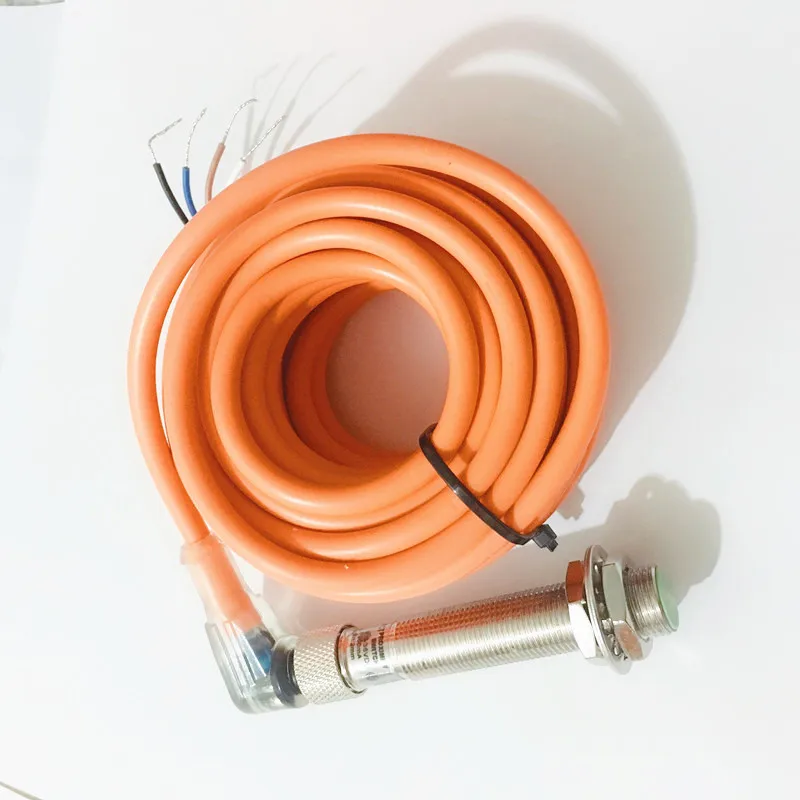 M12 Flush/Non-flush Plug-in Proximity Switch NPN PNP NO NC Connector Inductive Sensor 5m Angle Aviation Plug with LED Indicator