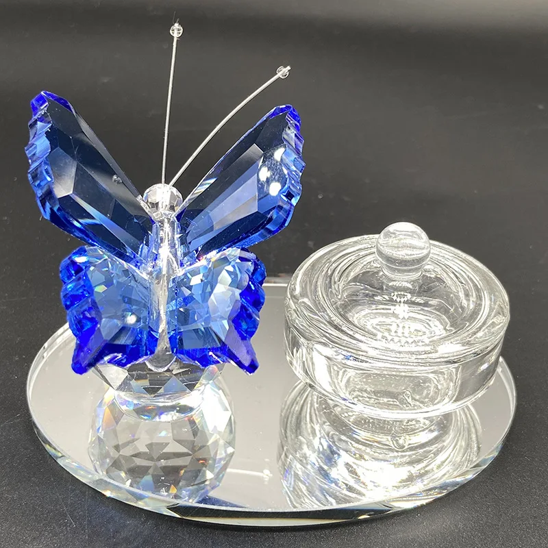 Butterfly Crystal Acrylic Liquid Dish Dappen Dish Glass Cup With Lid Bowl For Acrylic Powder Monomer Nail Art Beauty Tool