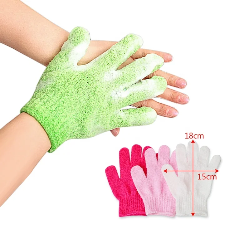 WeFocus Body Spa Massage Dead Skin Cell Remover Custom Deep Clean Soft Nylon Exfoliating Scrubber Shower Bath Gloves