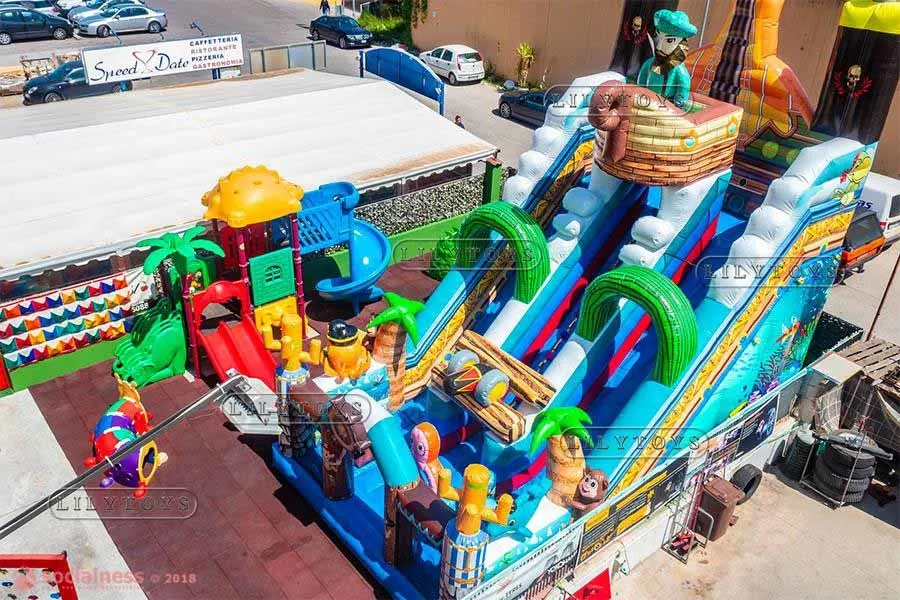 Vente de toboggans gonflables secs pour location et grands evenements