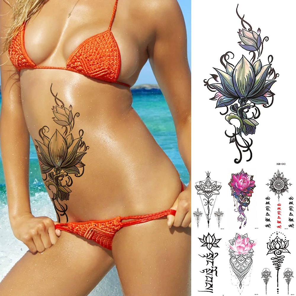 Wholesale 3D Small Waterproof Temporary Tattoo Sticker Lion Crown King Rose Wild Men Women Body Art Decoration