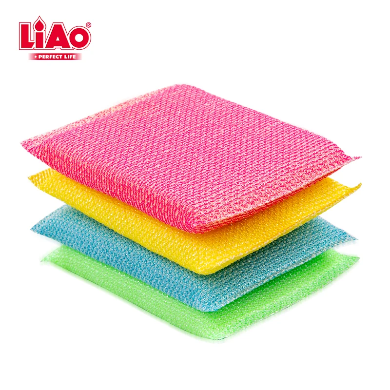 LiAo stainless steel scourer manufacturers sponge kitchen cleaning brush microfiber scrub