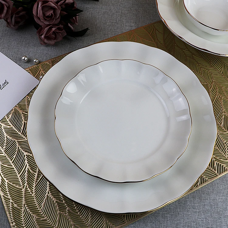 wholesale dinnerware 24pcs Nordic style dinnerware set soup plate business gift wholesale dinner plate