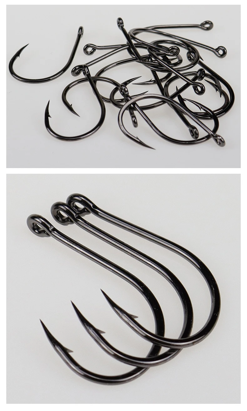 Mustad 100% Norway Origin J Sharp Fishing Hook Barbed Hook High Carbon Hook , 1-14#, 10104SP-BN