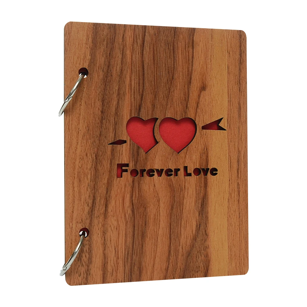 Оптовая продажа в форме сердца деревянная крышка DIY Фотоальбом 6 дюймов Гостевая Книга Альбом Свадебный фотоальбом Подарок на