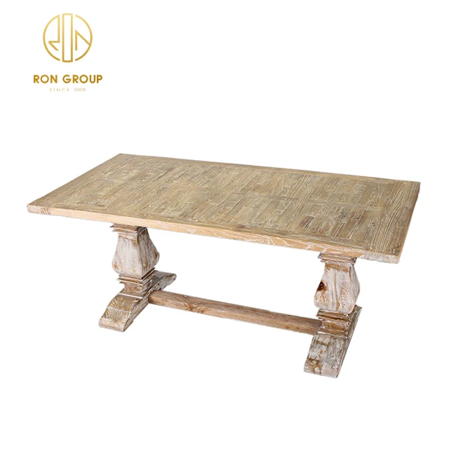 factory wholesale price banquet antique style long old elm dining furniture leisure dessert de restaurant tables