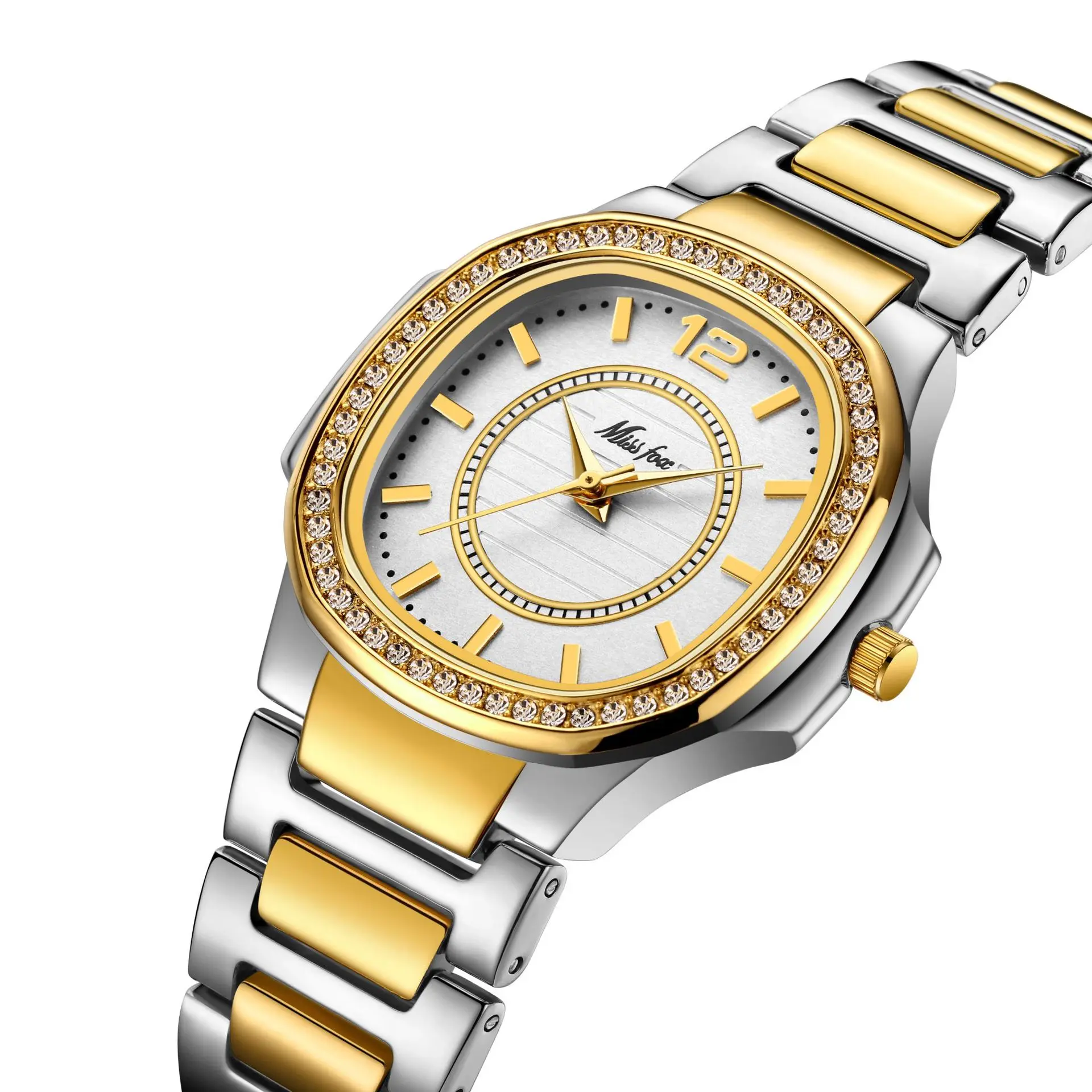 MISSFOX Rose Gold Watch Women Quartz Watches Ladies Top Brand Luxury Stainless Steel Female Wrist Watch Girl Golden Clock Hours