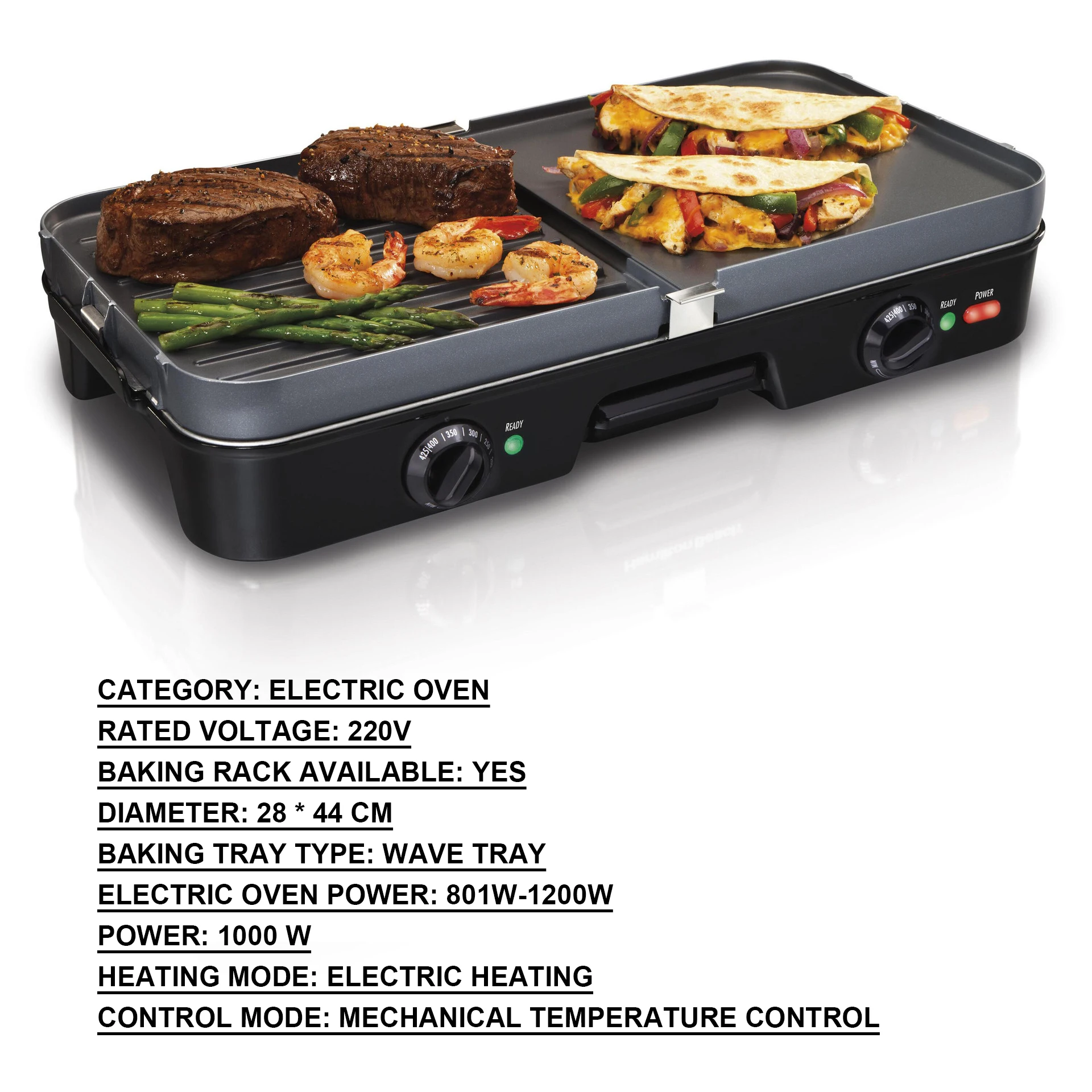 Indoor Garden Adjustable Thermostat Smokeless Smoker Easy To Move Barbecue Black Iron Electric Bbq Griddle Barbecue Gril