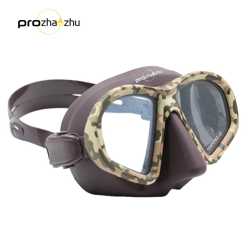High Quality Camouflage Tempered Low Volume Diving Mask for Freediving Spearfishing