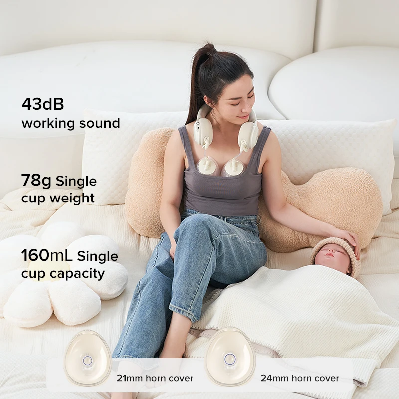 2024 New Design Hands Free Electric Wearable Breast Pump Wholesale Double Pumps Double Electric Breast Pump