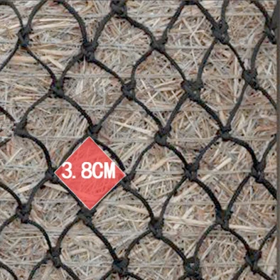 Round hay net with 5 cm holes, large hay net, cylindrical slow feeder, strong and durable horse hay bag net bag