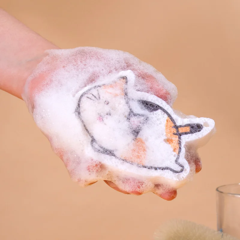 2023 New Wholesale High Density Wood Pulp Lovely Dish Washing Cleaning Natural Cellulose Scrub Sponge