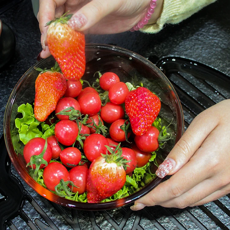 2023 Household light luxury tableware high borosilicate amber glass table set wholesale