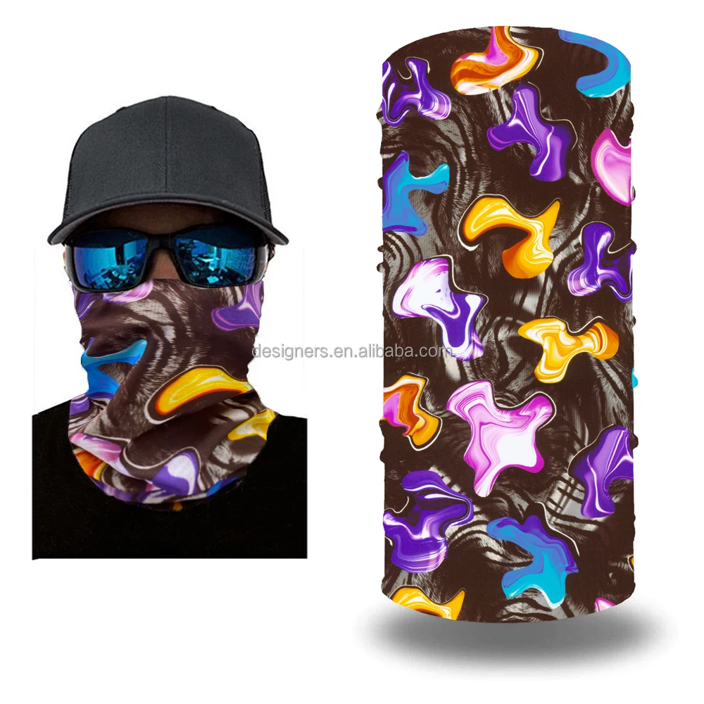Custom sublimation print logo Unisex Multifunctional Headwear Paisley Neck Warmer logo tube Bandanas