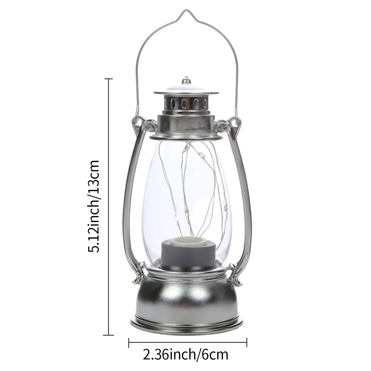 Retro Lantern Wedding Party Decoration Glass Oil Lamp LED Kerosene Lamp Plastic OldFashioned Wall Lamp with Copper Wire